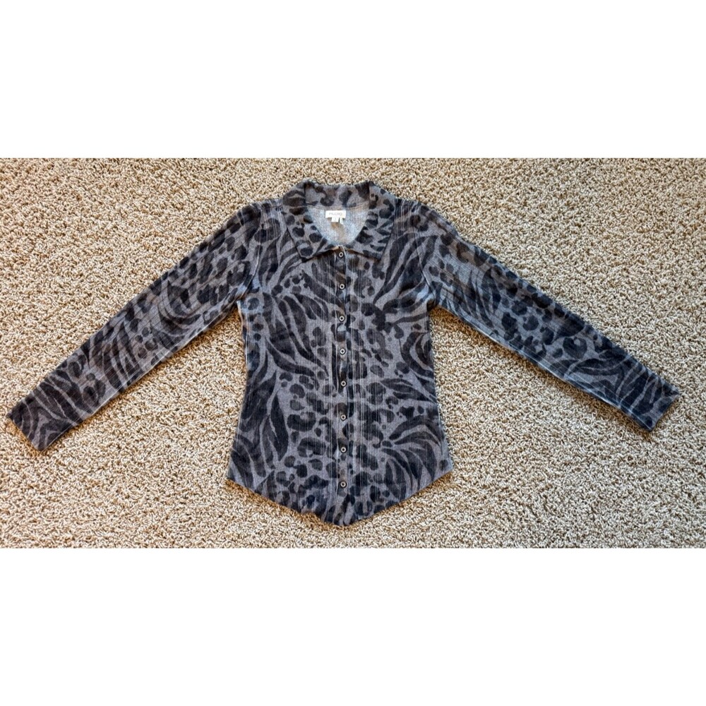 Pilcro Anthropologie Womens  Sz S  100% Cashmere Collared Ribbed Button Sweater